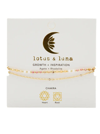 Lotus & Luna Growth & Inspiration 2mm Layered Healing Bracelet